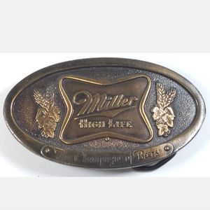 Miller High Life Brass Belt Buckle Bottle Opener The Champagne of Beers Heavy